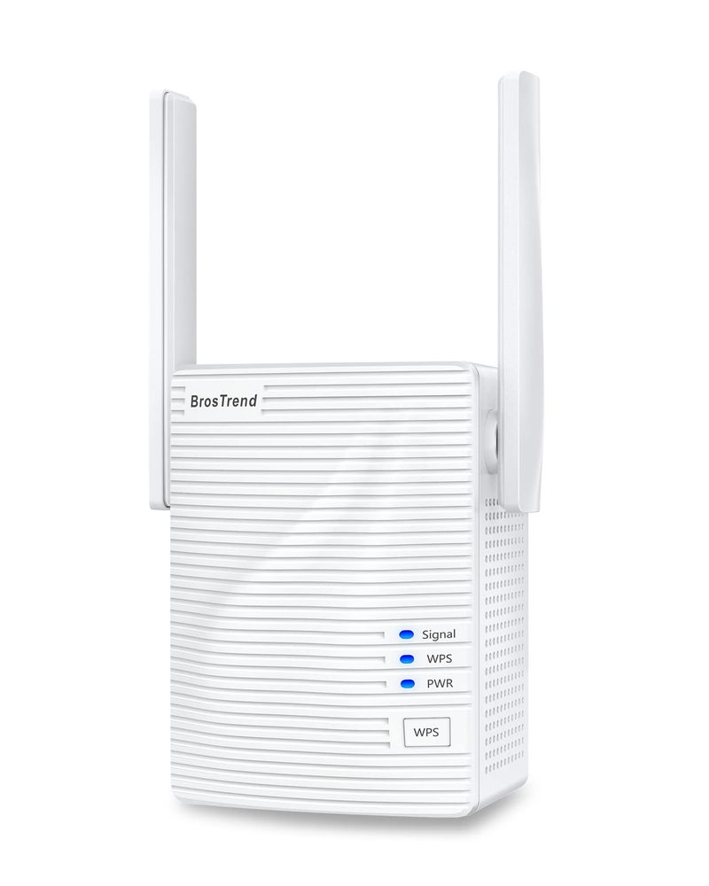 BrosTrend WiFi Extender AC1200 WiFi Booster and Signal Amplifier, 1200Mbps Dual Band WiFi Extender Signal Booster for Home Coverage Up to 1600 sq.ft. Internet Booster, WPS Easy Setup, Wall Plug Design - Image 1